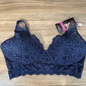 Maidenform Women's Bra 36D Wireless Lace Any Blue NEW